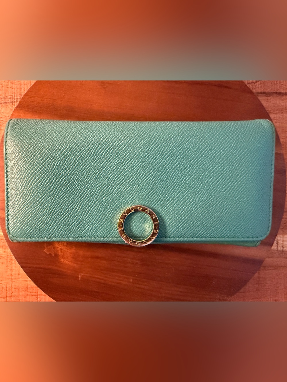 Bvlgari Leather Wallet Long Continental | Teal & Pink | Gold Hardware | ✨